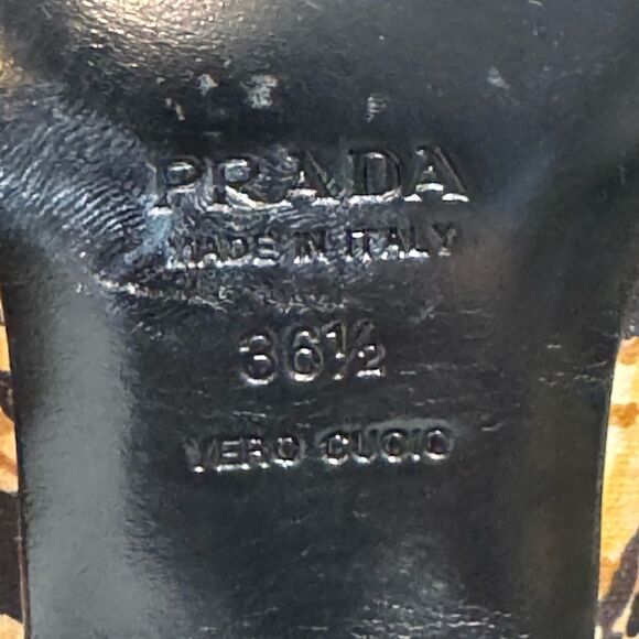 Prada black and brown print heels size 36.5 EU (6.5 US) - Picture 11 of 12